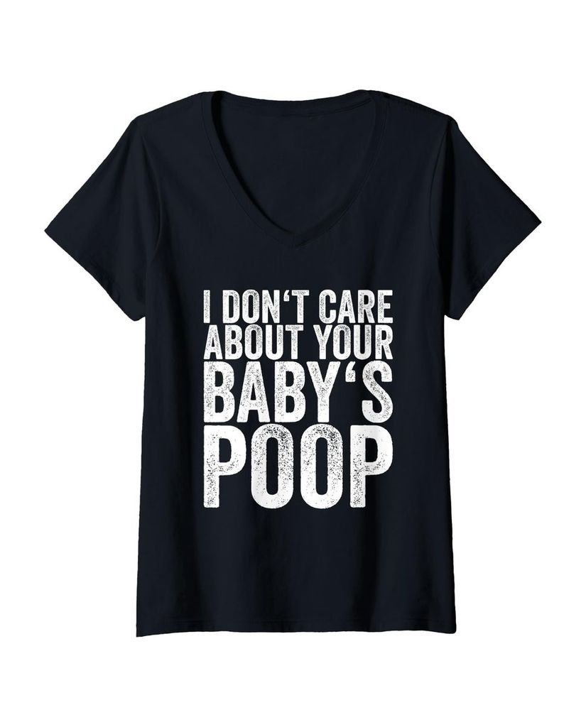 Lustiger T-Shirt mit V-Ausschnitt „Der Kot Ihres Babys ist“ | lustige-tshirts.de