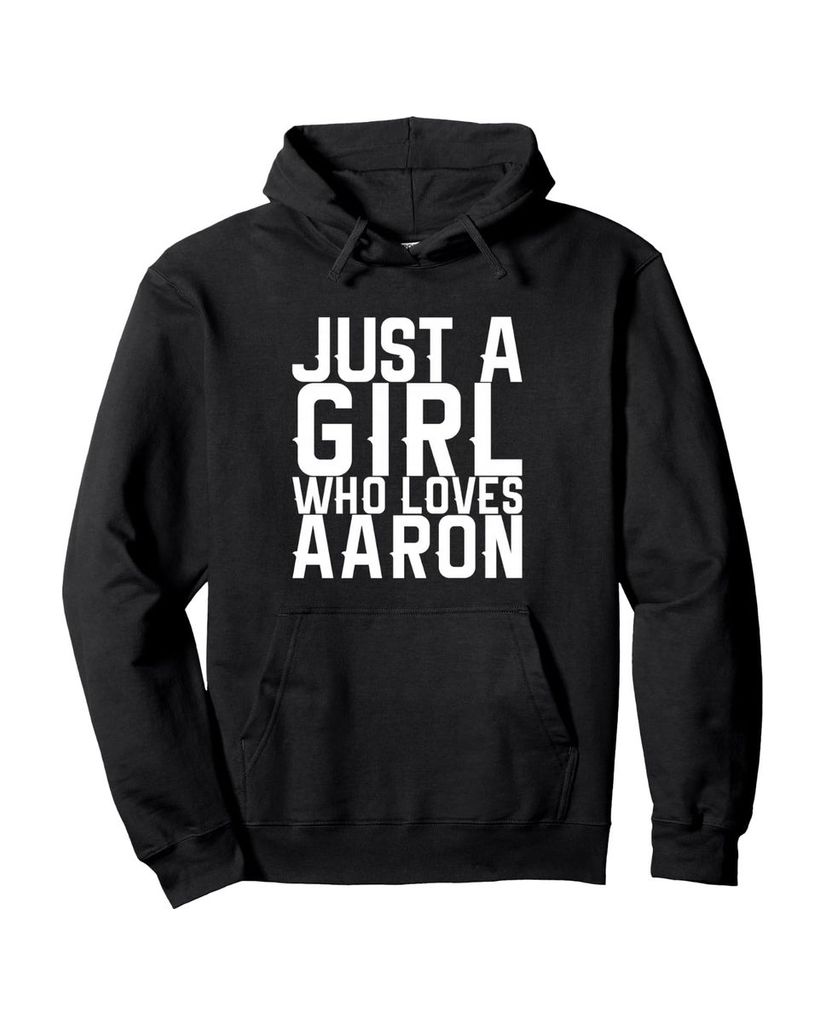 Lustiger Hoodie „Nur ein Mädchen, das Aaron liebt“ | lustige-tshirts.de