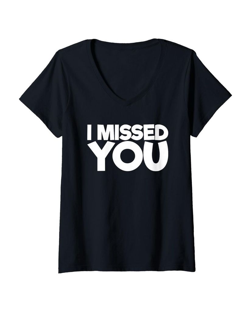 Lustiger T-Shirt mit V-Ausschnitt „Ich hab dich vermisst“ | lustige-tshirts.de