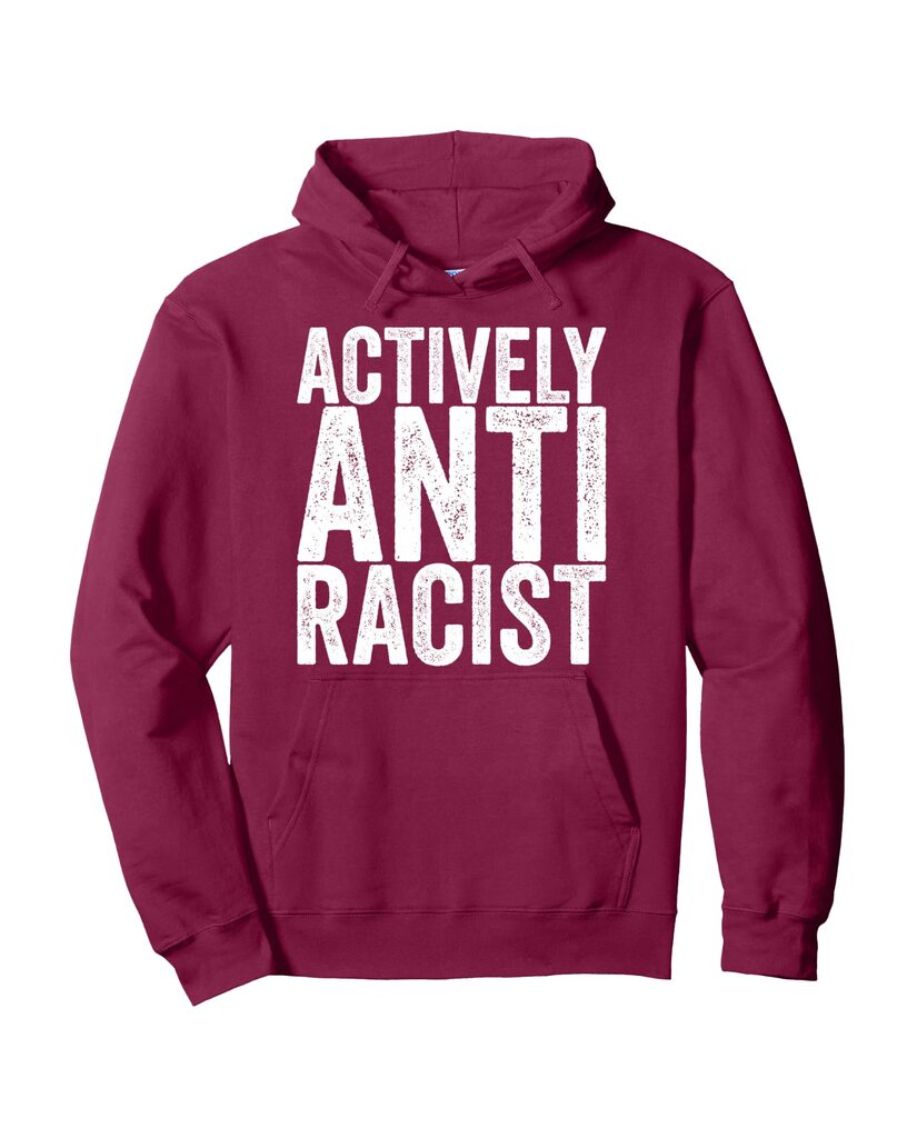 Lustiger Herbst Hoodie „Actively Anti Racist“ – Ansicht 4