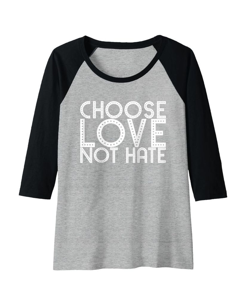 Raglan-Shirt mit Spruch Wähle Liebe statt Hass – Ansicht 3