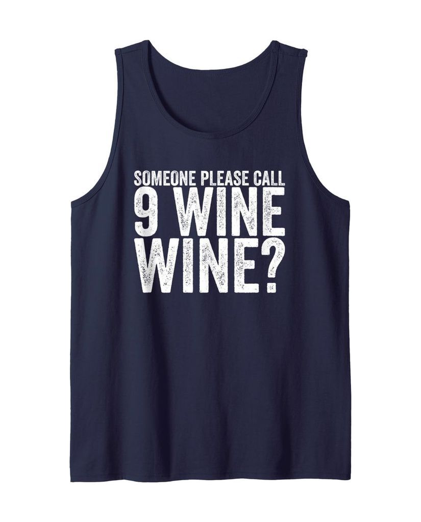Humorvolles Reise Tanktop „Someone Please Call 9 Wine Wine?“ – Ansicht 9