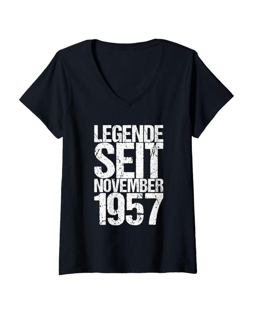 Lustiger T-Shirt mit V-Ausschnitt „Legende Seit November 1957“ | lustige-tshirts.de