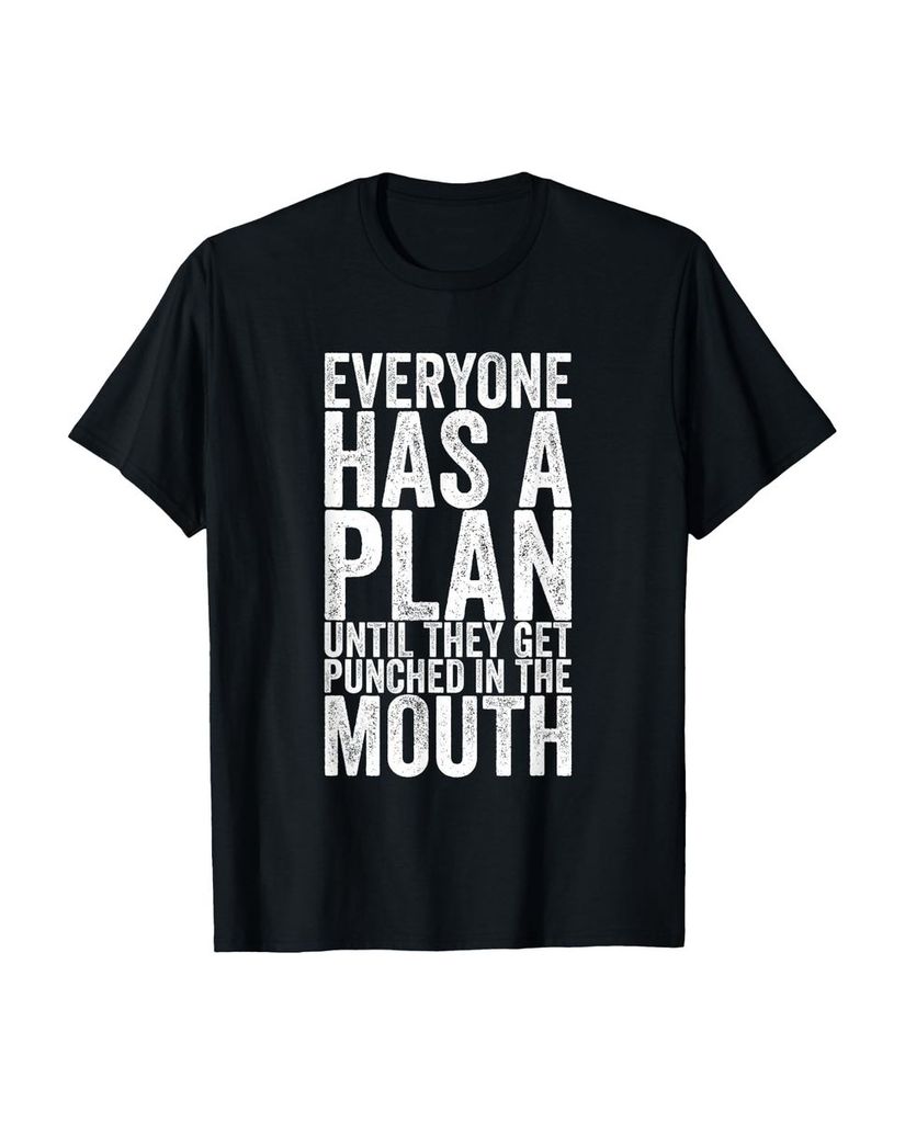 Lustiger T-Shirt „Jeder hat einen Plan, bis er gestanzt“ | lustige-tshirts.de