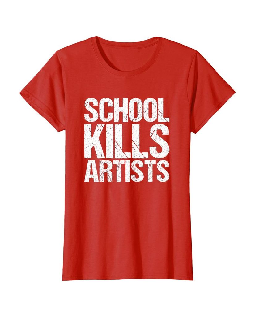 Humorvolles T-Shirt „School Kills Artists“ – Ansicht 29