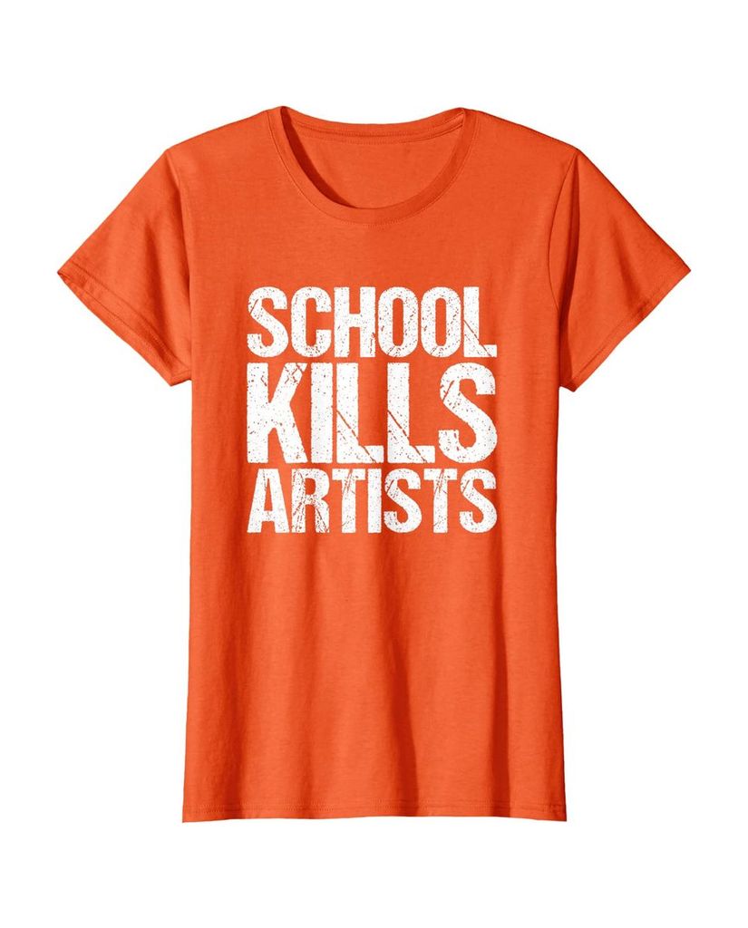 Humorvolles T-Shirt „School Kills Artists“ – Ansicht 38