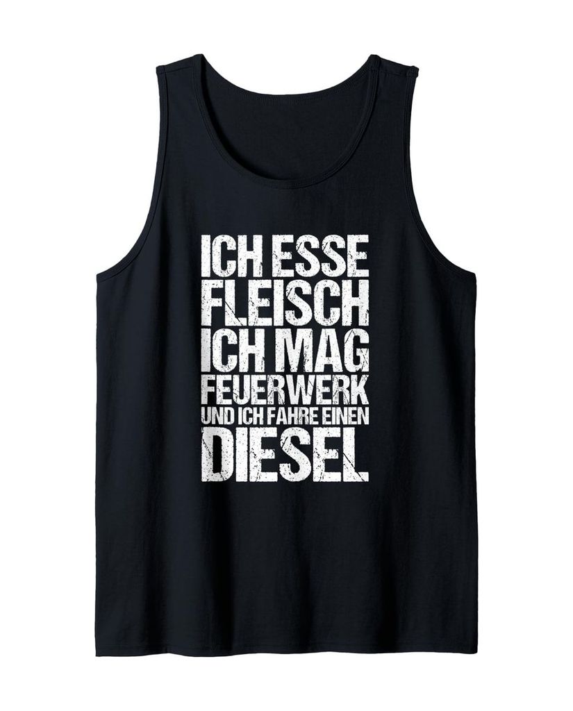 Lustiger Tank Top „Ich Esse Fleisch Mag Feuerwerk Fahre“ | lustige-tshirts.de