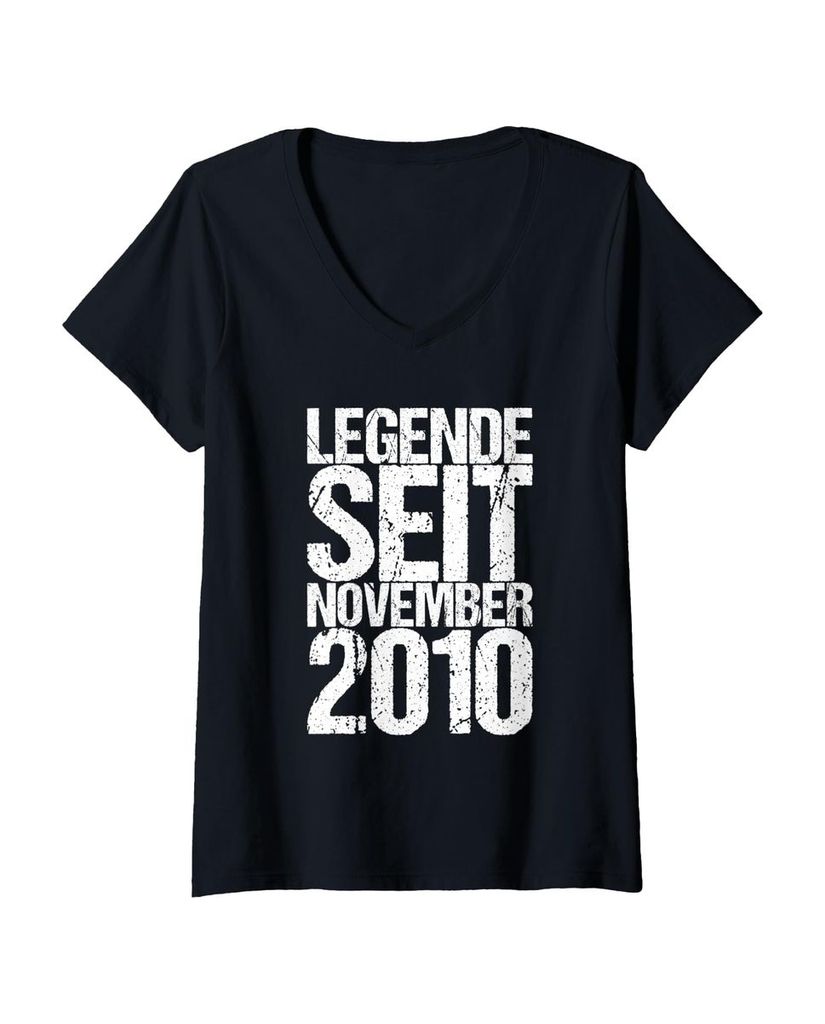 Lustiger T-Shirt mit V-Ausschnitt „Legende Seit November 2010“ | lustige-tshirts.de