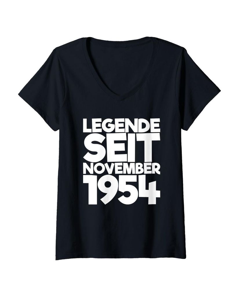 Lustiger T-Shirt mit V-Ausschnitt „Legende Seit November 1954“ | lustige-tshirts.de