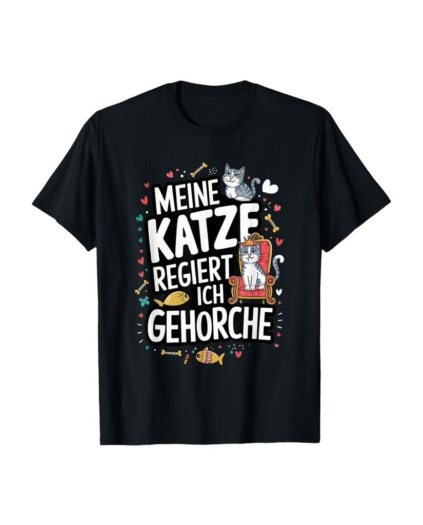 Lustiger T-Shirt „Meine Katze regiert ich gehorche“ | lustige-tshirts.de