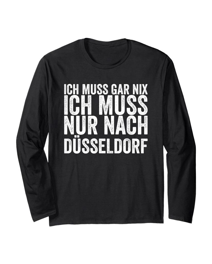 Lustiger Langarmshirt „Ich Muss Gar Nix Ich Muss Nur Nach“ | lustige-tshirts.de