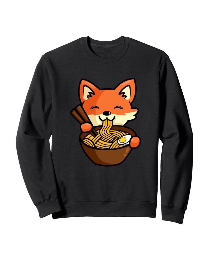 Lustiger Sweatshirt „Fox Ramen Nudel essen Kawaii Lustig“ | lustige-tshirts.de