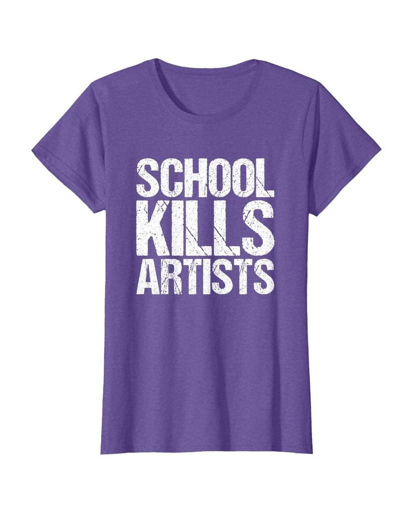 Humorvolles T-Shirt „School Kills Artists“ – Ansicht 18