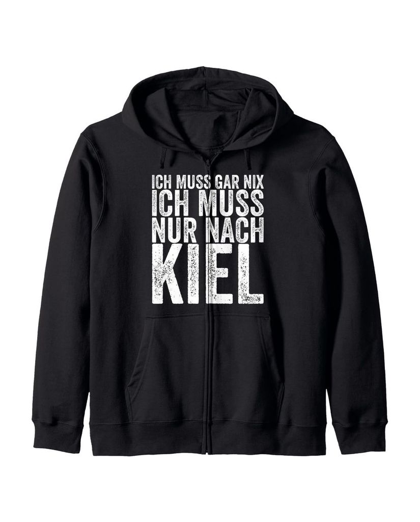 Lustiger Kapuzenjacke „Ich Muss Gar Nix Ich Muss Nur Nach Kiel“ | lustige-tshirts.de