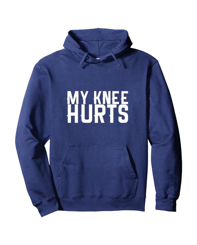 Humorvoller Geburtstags Hoodie „My Knee Hurts“ – Ansicht 9