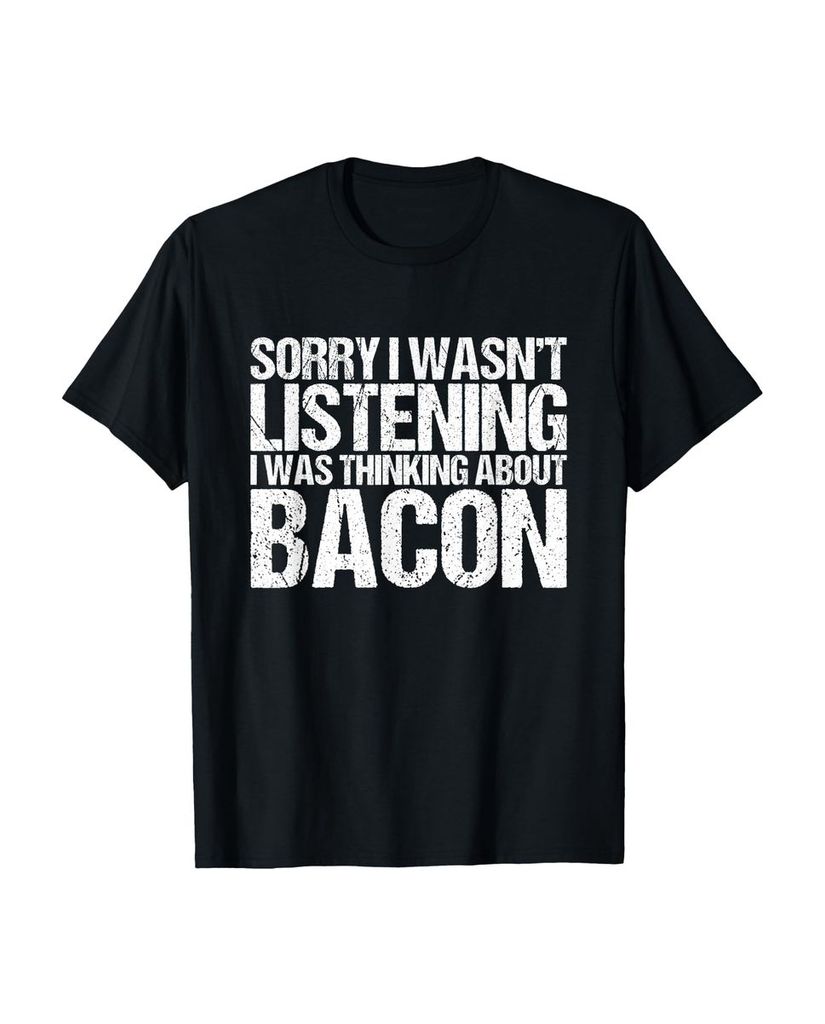 Lustiger T-Shirt „lustige Sprüche Thinking About Bacon“ | lustige-tshirts.de