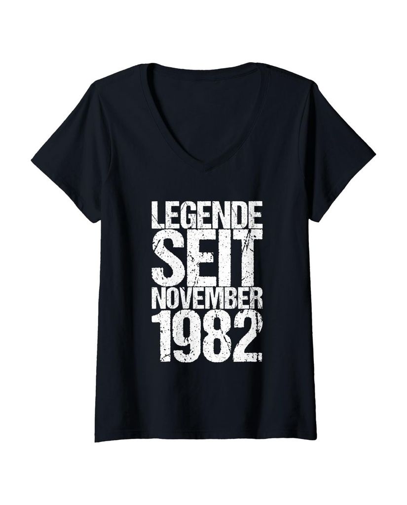 Lustiger T-Shirt mit V-Ausschnitt „Legende Seit November 1982“ | lustige-tshirts.de