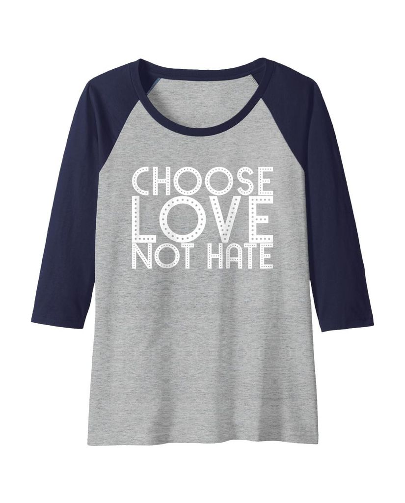 Raglan-Shirt mit Spruch Wähle Liebe statt Hass – Ansicht 4