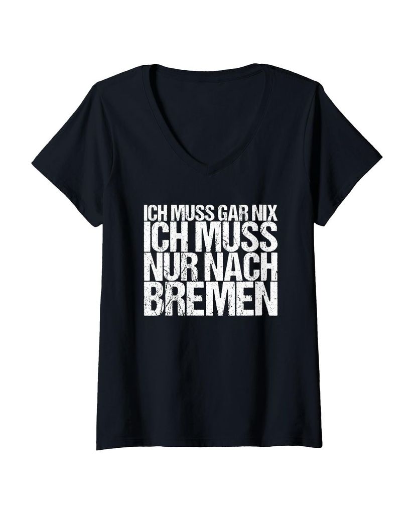 Lustiger T-Shirt mit V-Ausschnitt „Ich Muss Gar Nix Ich Muss“ | lustige-tshirts.de