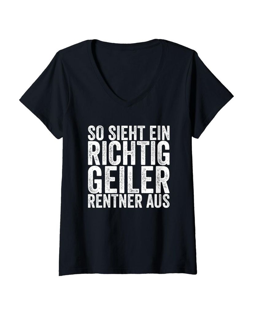 Lustiger T-Shirt mit V-Ausschnitt „So Sieht Ein Richtig“ | lustige-tshirts.de