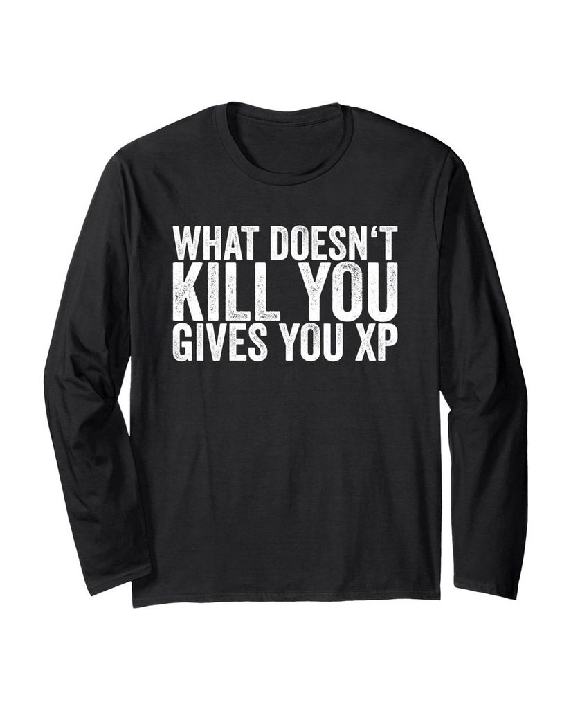 Lustiger Langarmshirt „What does not kill you gives you Xp“ | lustige-tshirts.de