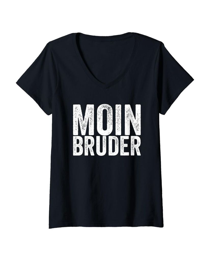 Lustiger T-Shirt mit V-Ausschnitt „Moin Bruder V-Ausschnitt“ | lustige-tshirts.de