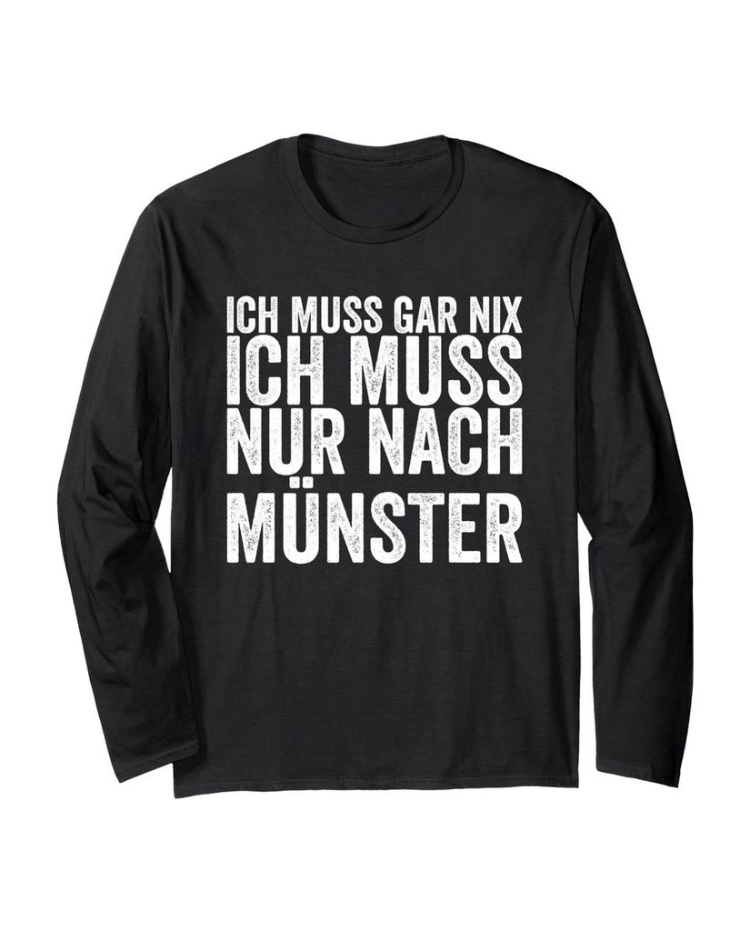 Lustiger Langarmshirt „Ich Muss Gar Nix Ich Muss Nur Nach“ | lustige-tshirts.de