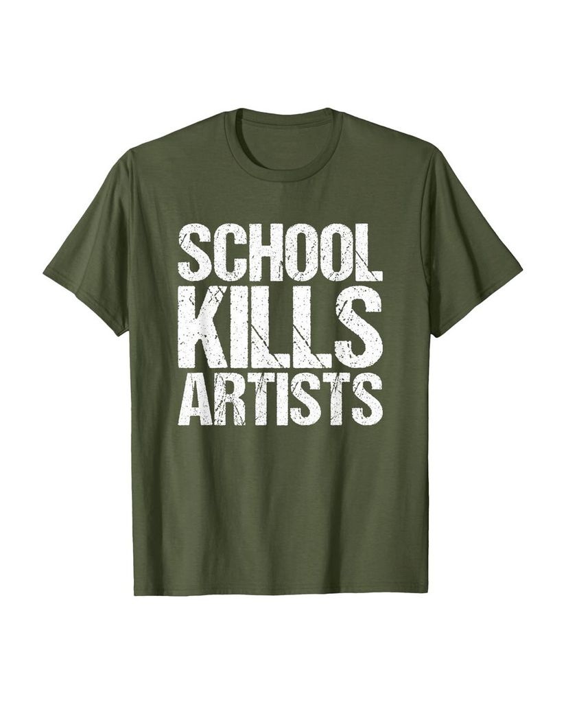 Humorvolles T-Shirt „School Kills Artists“ – Ansicht 14