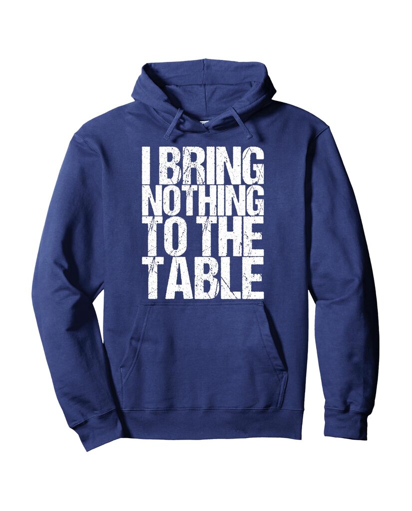 Lustiger Weihnachts Hoodie „I Bring Nothing To The Table“ – Ansicht 5