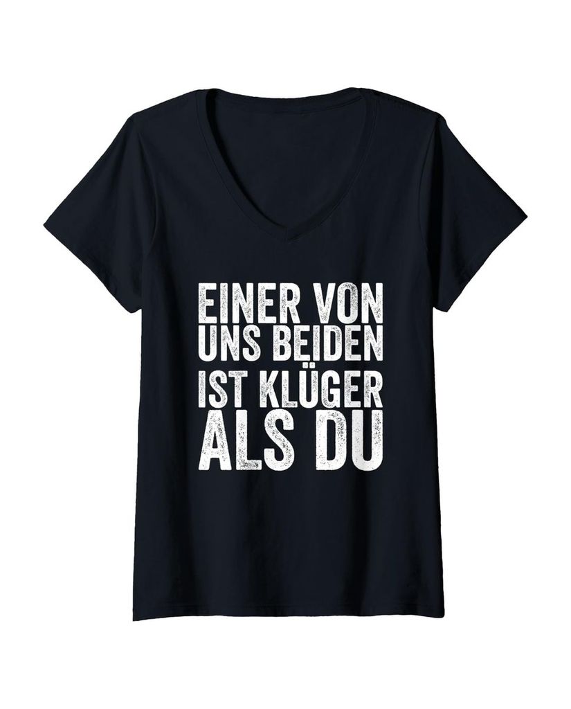 Lustiger T-Shirt mit V-Ausschnitt „Einer Von Uns Beiden Ist“ | lustige-tshirts.de