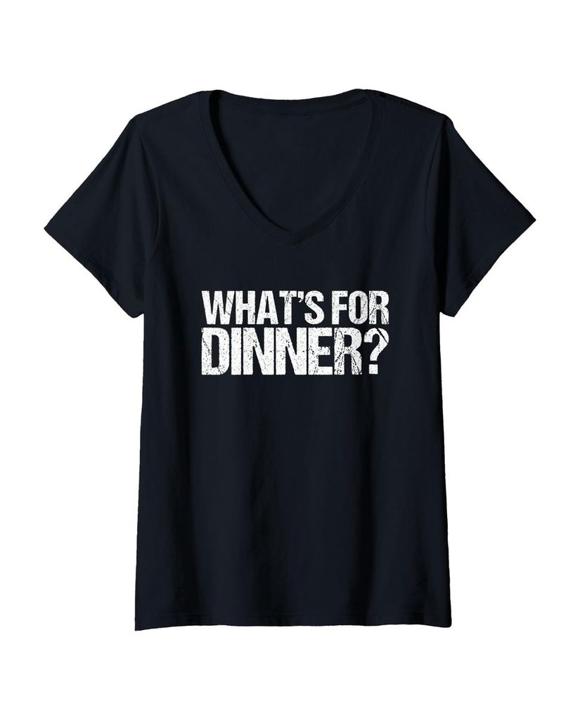 Lustiger T-Shirt mit V-Ausschnitt „Was für das Abendessen:“ | lustige-tshirts.de