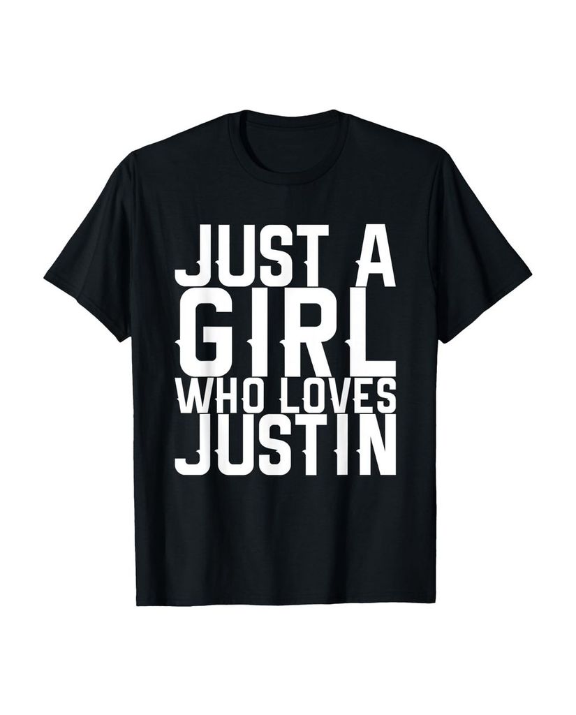 Lustiger T-Shirt „Nur ein Mädchen, das Justin liebt“ | lustige-tshirts.de