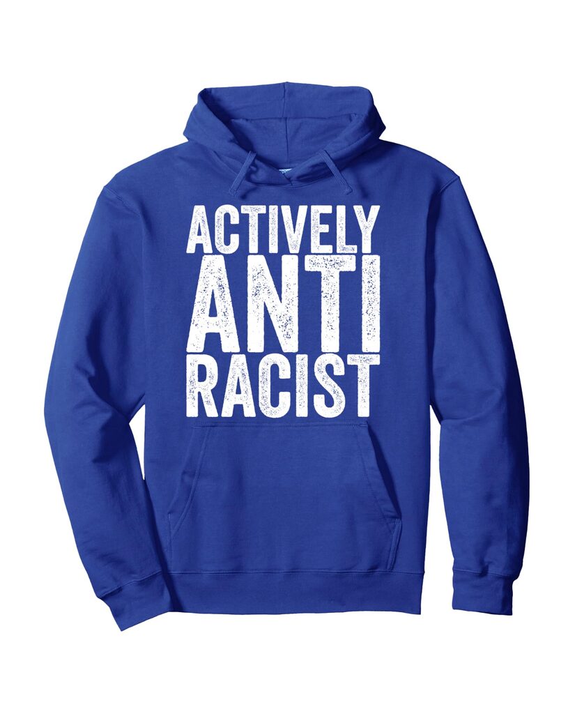 Lustiger Herbst Hoodie „Actively Anti Racist“ – Ansicht 7
