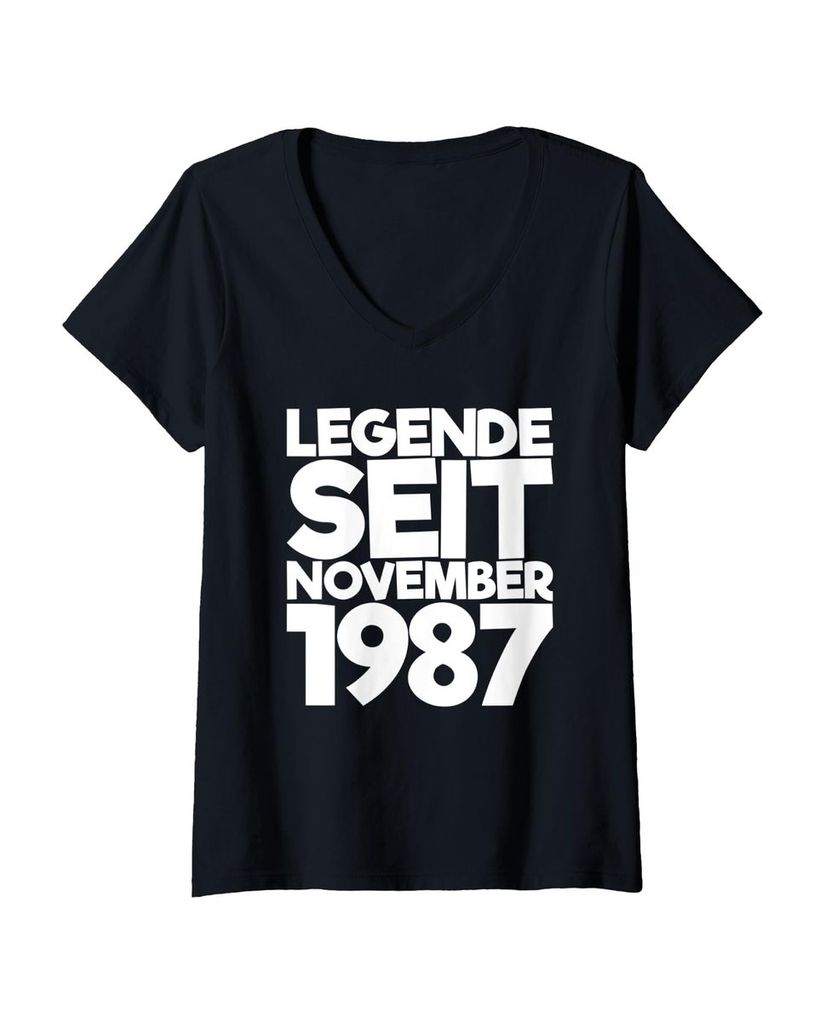 Lustiger T-Shirt mit V-Ausschnitt „Legende Seit November 1987“ | lustige-tshirts.de