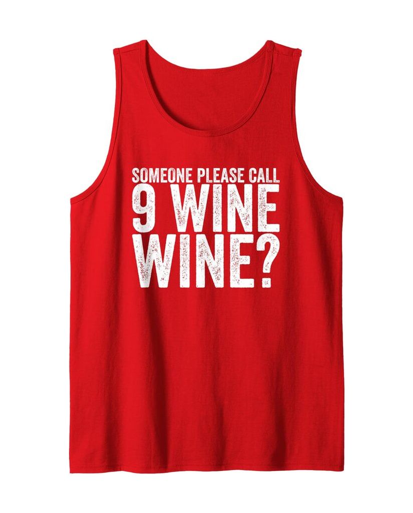 Humorvolles Reise Tanktop „Someone Please Call 9 Wine Wine?“ – Ansicht 3