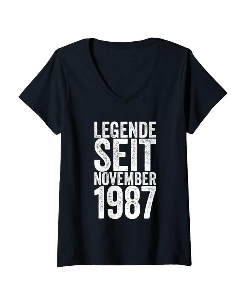 Lustiger T-Shirt mit V-Ausschnitt „Legende Seit November 1987“ | lustige-tshirts.de