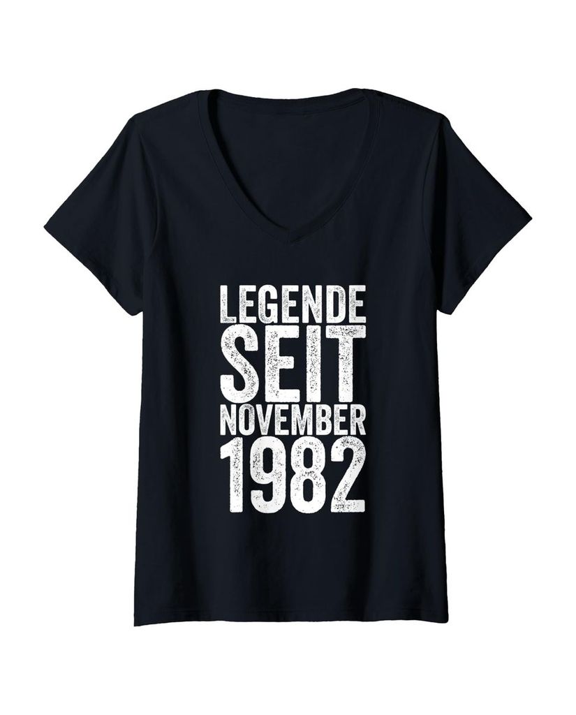 Lustiger T-Shirt mit V-Ausschnitt „Legende Seit November 1982“ | lustige-tshirts.de