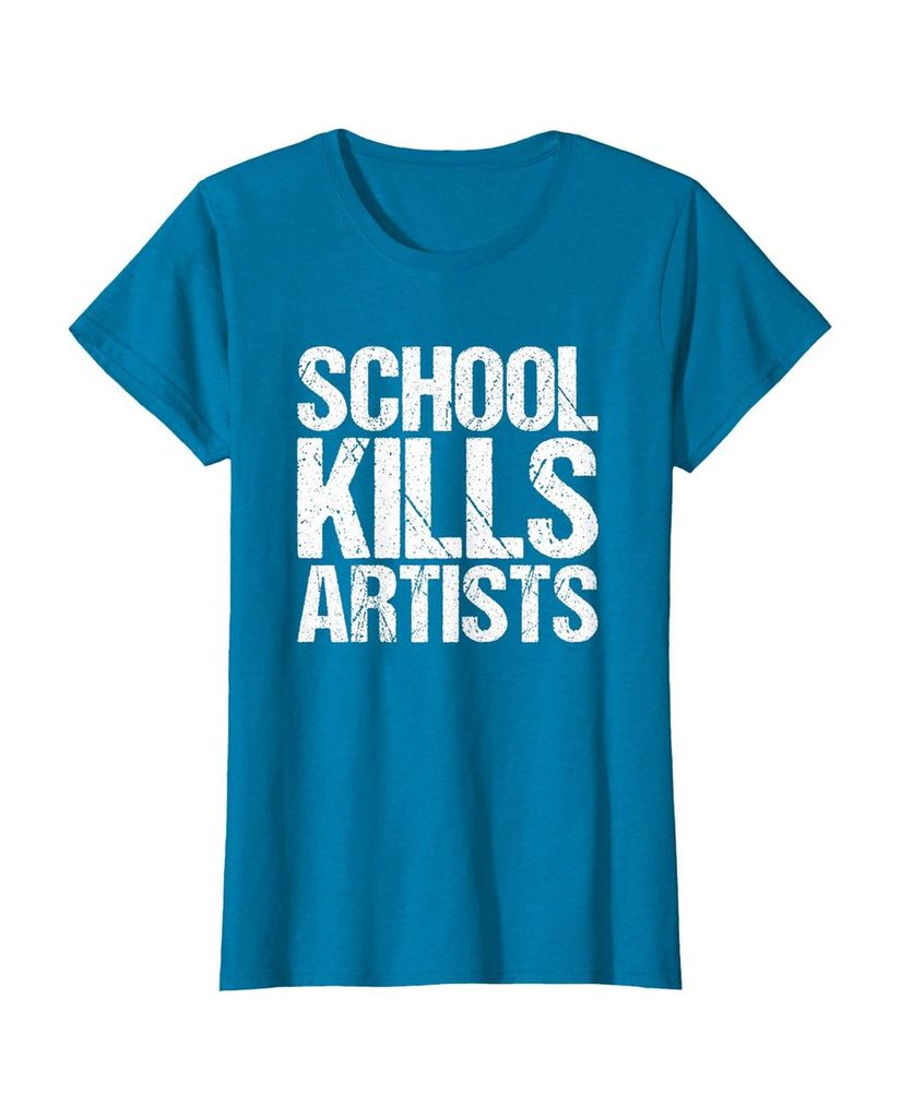 Humorvolles T-Shirt „School Kills Artists“ – Ansicht 17
