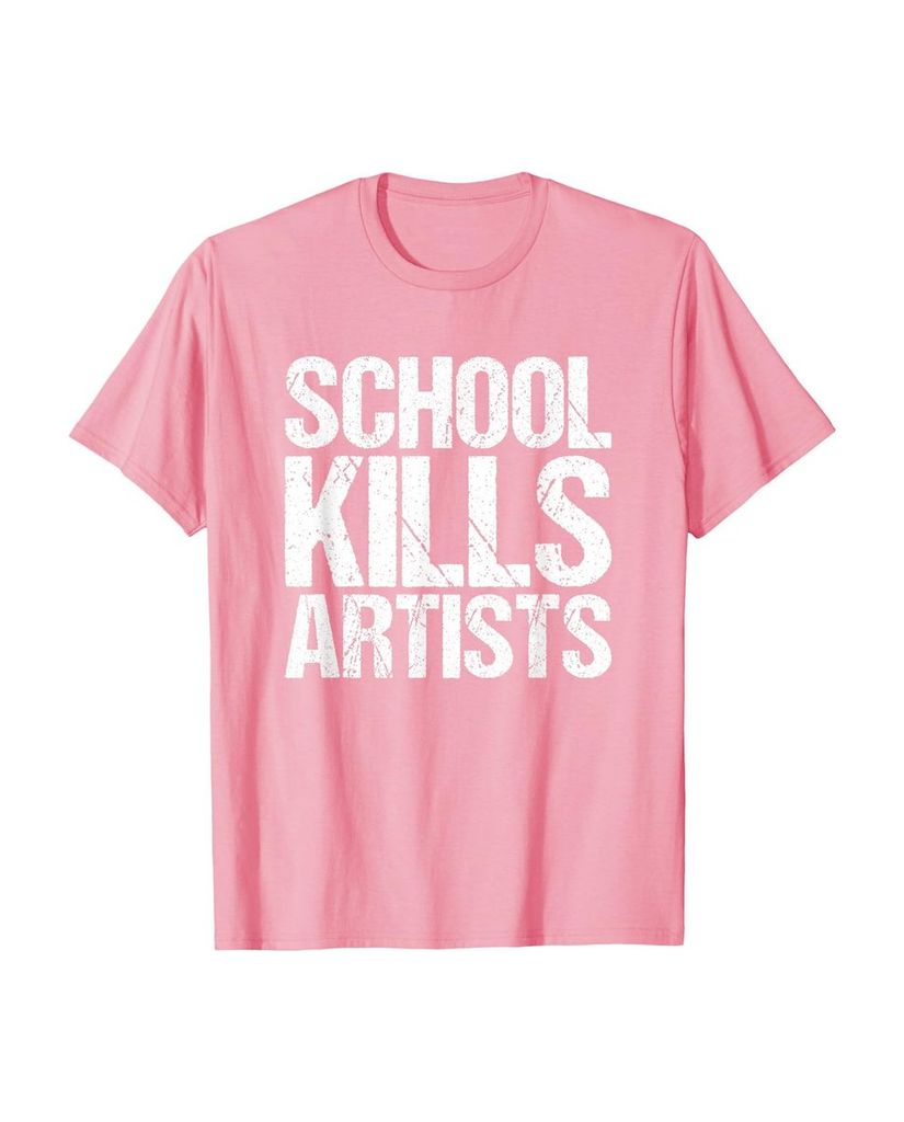 Humorvolles T-Shirt „School Kills Artists“ – Ansicht 25
