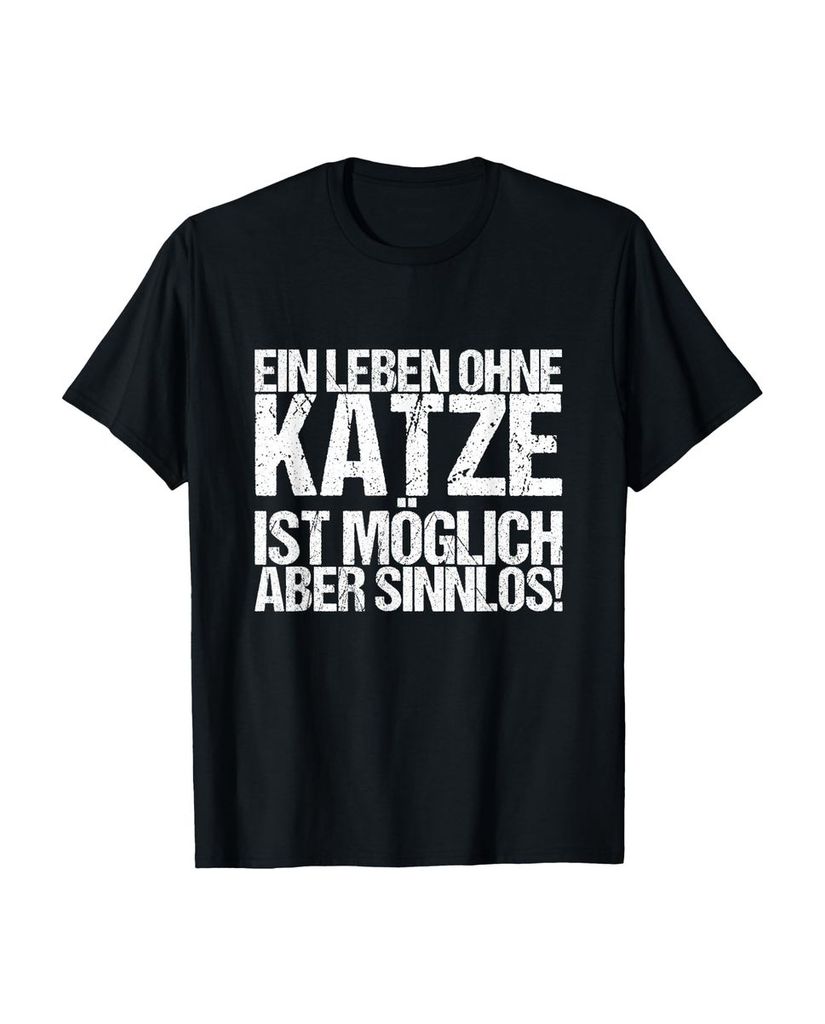 Lustiger T-Shirt „Leben Ohne Katze | Katzenliebhaber“ | lustige-tshirts.de