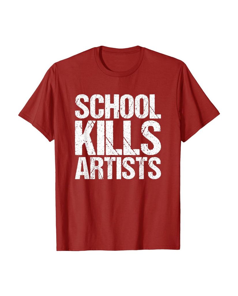 Humorvolles T-Shirt „School Kills Artists“ – Ansicht 48