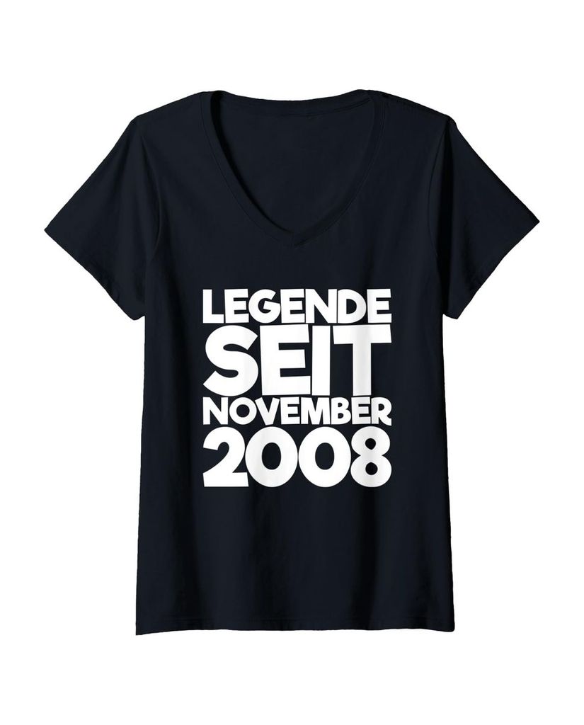 Lustiger T-Shirt mit V-Ausschnitt „Legende Seit November 2008“ | lustige-tshirts.de