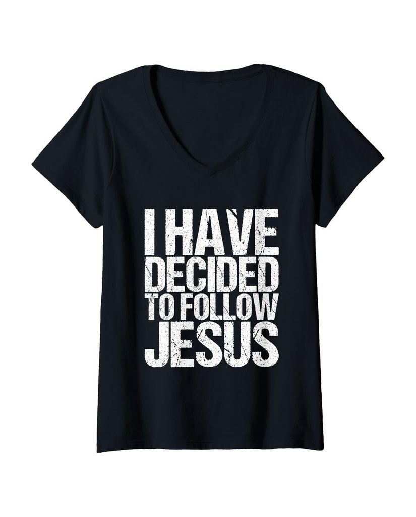 Lustiger T-Shirt mit V-Ausschnitt „Ich Habe beschlossen Jesus“ | lustige-tshirts.de