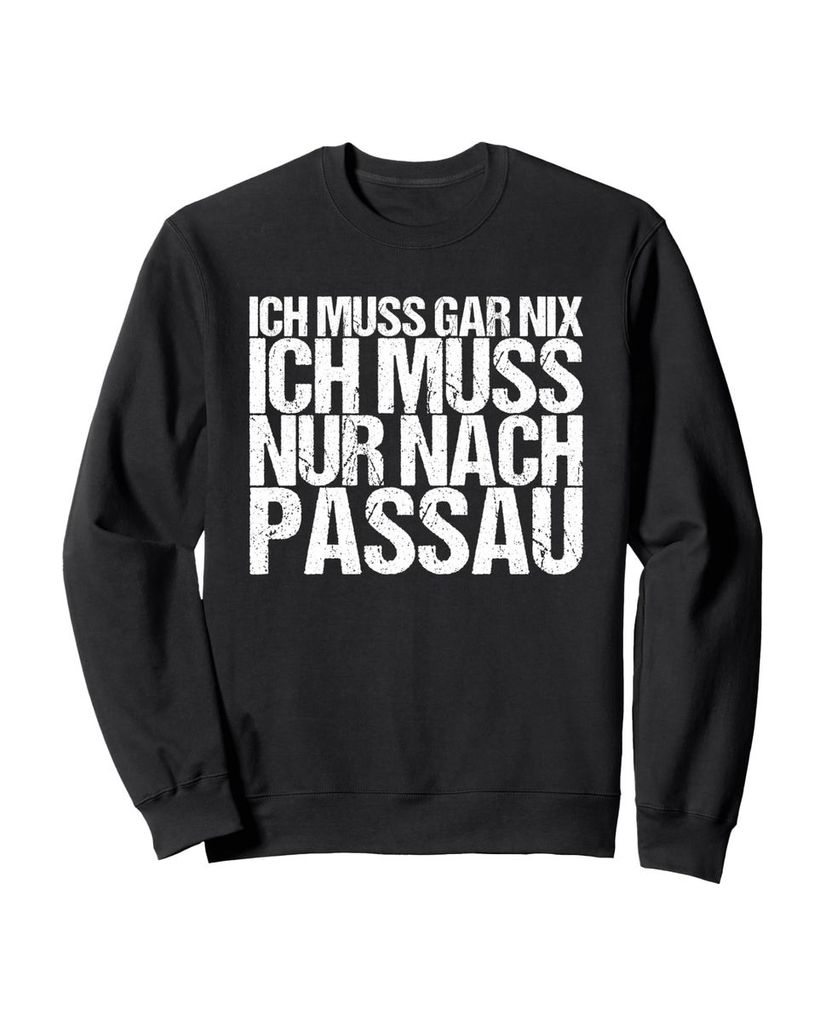 Lustiger Sweatshirt „Ich Muss Gar Nix Ich Muss Nur Nach“ | lustige-tshirts.de