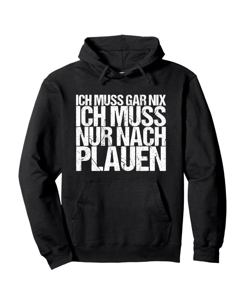 Lustiger Hoodie „Ich Muss Gar Nix Ich Muss Nur Nach“ | lustige-tshirts.de