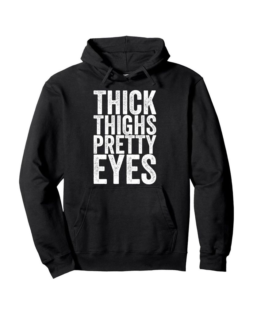 Lustiger Hoodie „Dicke Oberschenkel, hübsche Augen“ | lustige-tshirts.de
