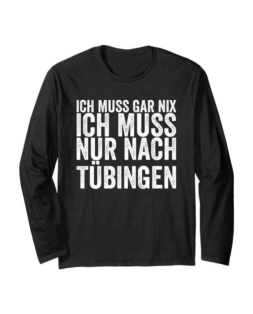 Lustiger Langarmshirt „Ich Muss Gar Nix Ich Muss Nur Nach“ | lustige-tshirts.de