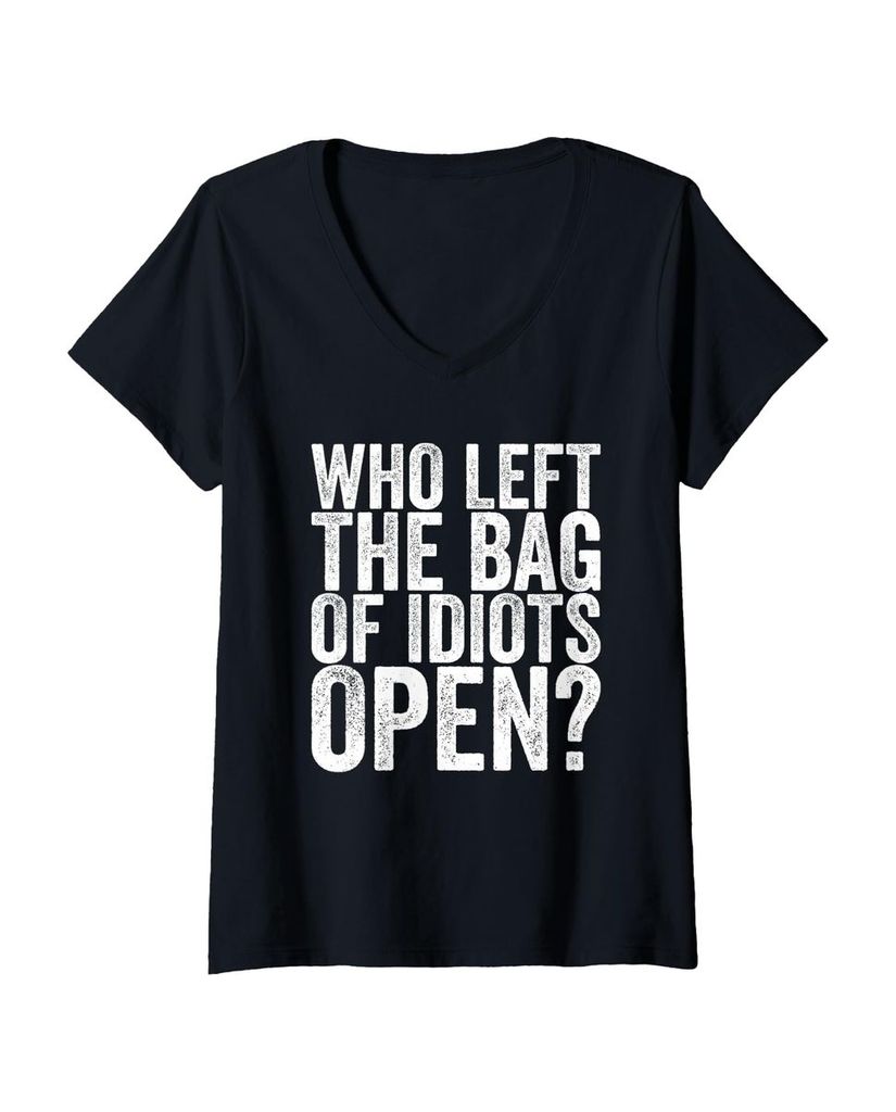 Lustiger T-Shirt mit V-Ausschnitt „Wer hat die Tasche der“ | lustige-tshirts.de