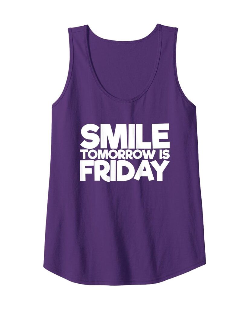 Humorvolles Tanktop „Smile Tomorrow is Friday“ – Ansicht 4