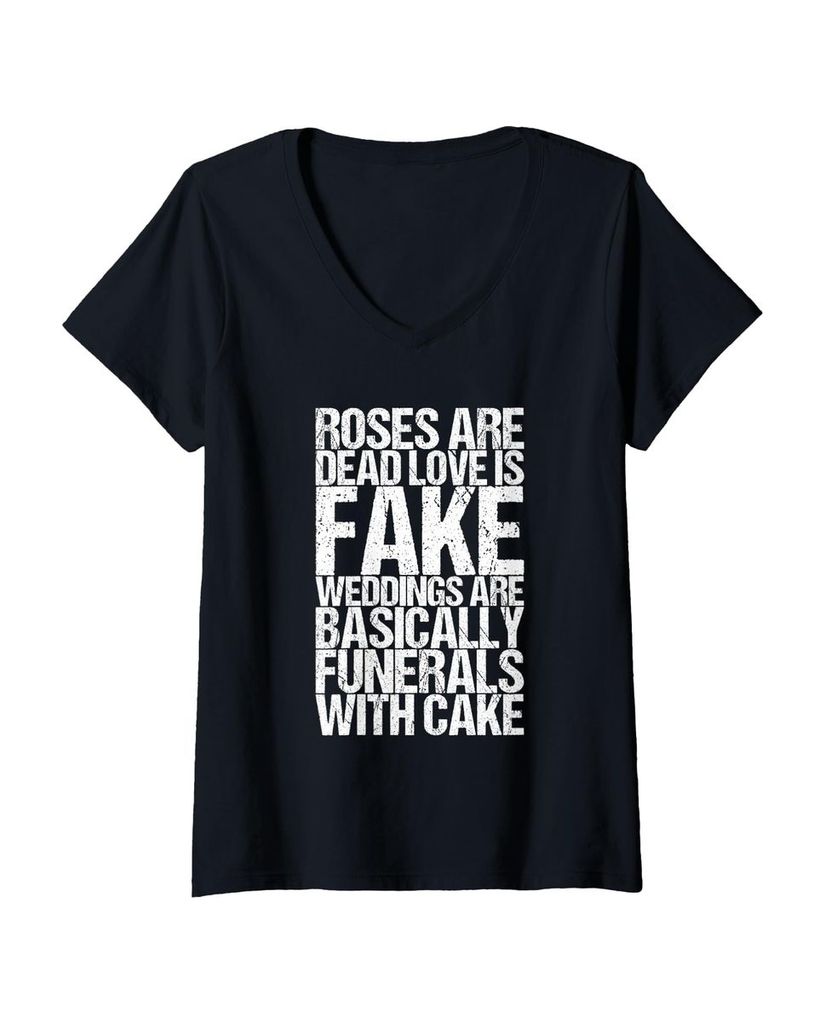 Lustiger T-Shirt „Roses Are Dead Love Is Fake Hochzeiten“ | lustige-tshirts.de